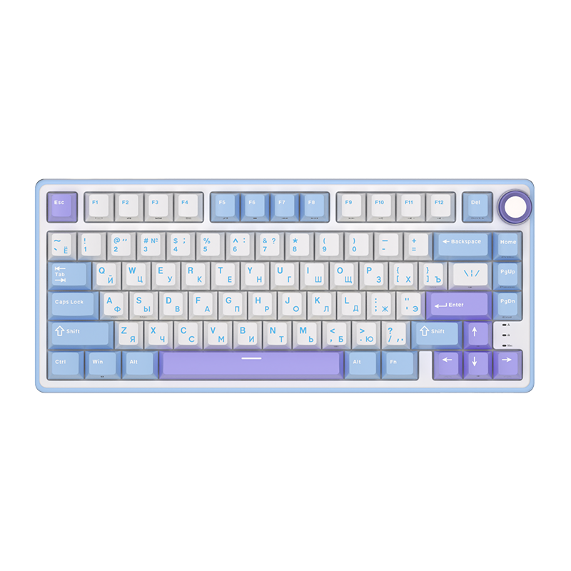 mechanical gaming keyboard with rotary knob and compact layout