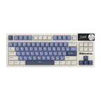 Mechanical gaming keyboard with digital display and yellow accents