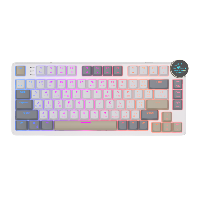 Teclado Mecânico Sem Fio de Perfil Baixo RK ROYAL KLUDGE N80