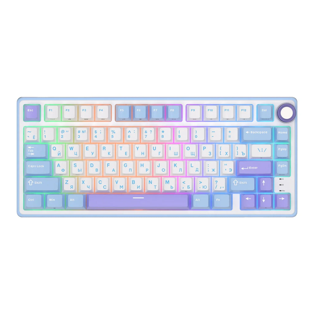 mechanical gaming keyboard with rotary knob and compact layout