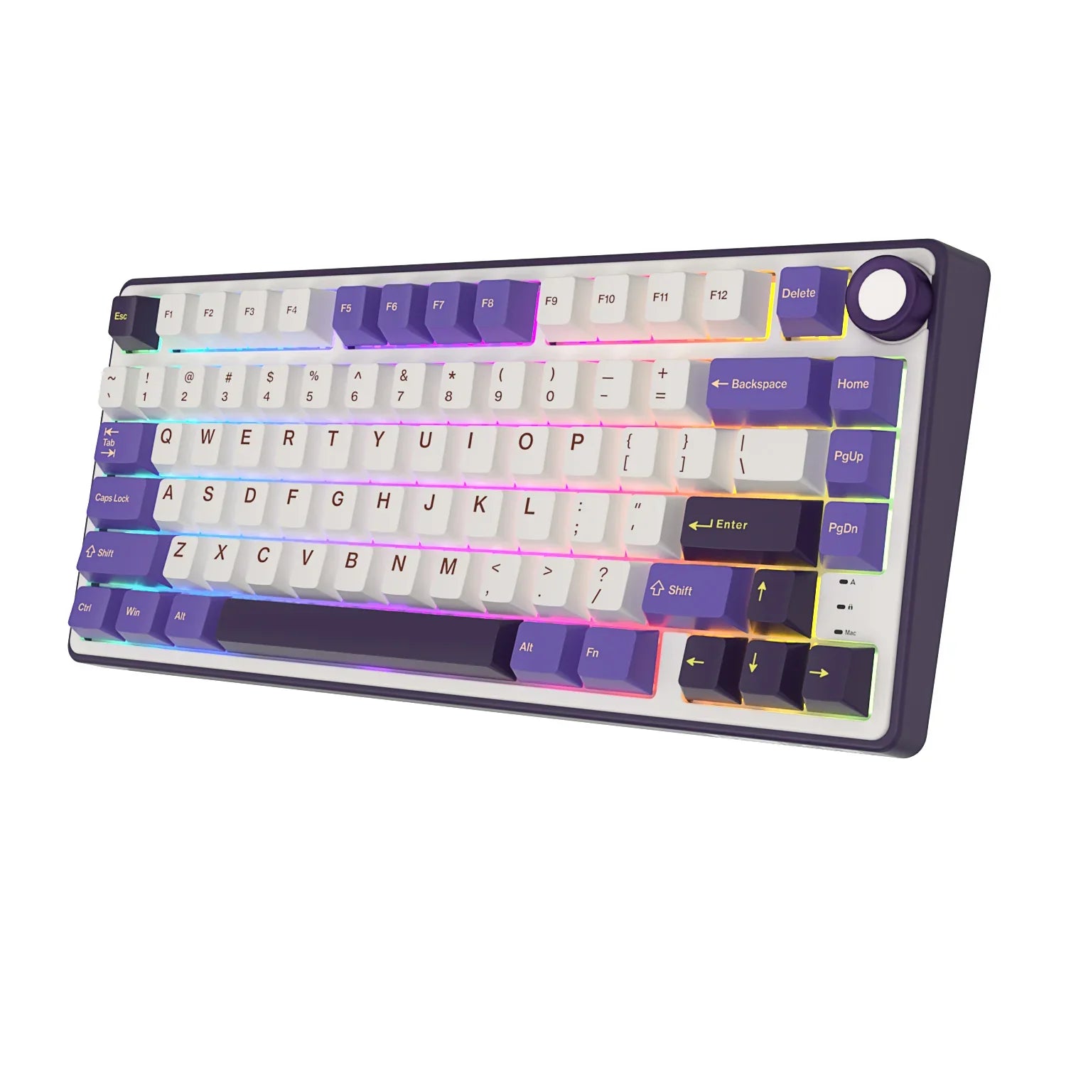 mechanical gaming keyboard with rotary knob and compact layout