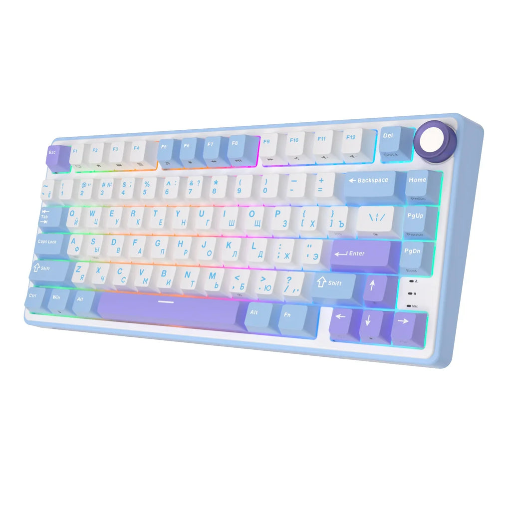 mechanical gaming keyboard with rotary knob and compact layout