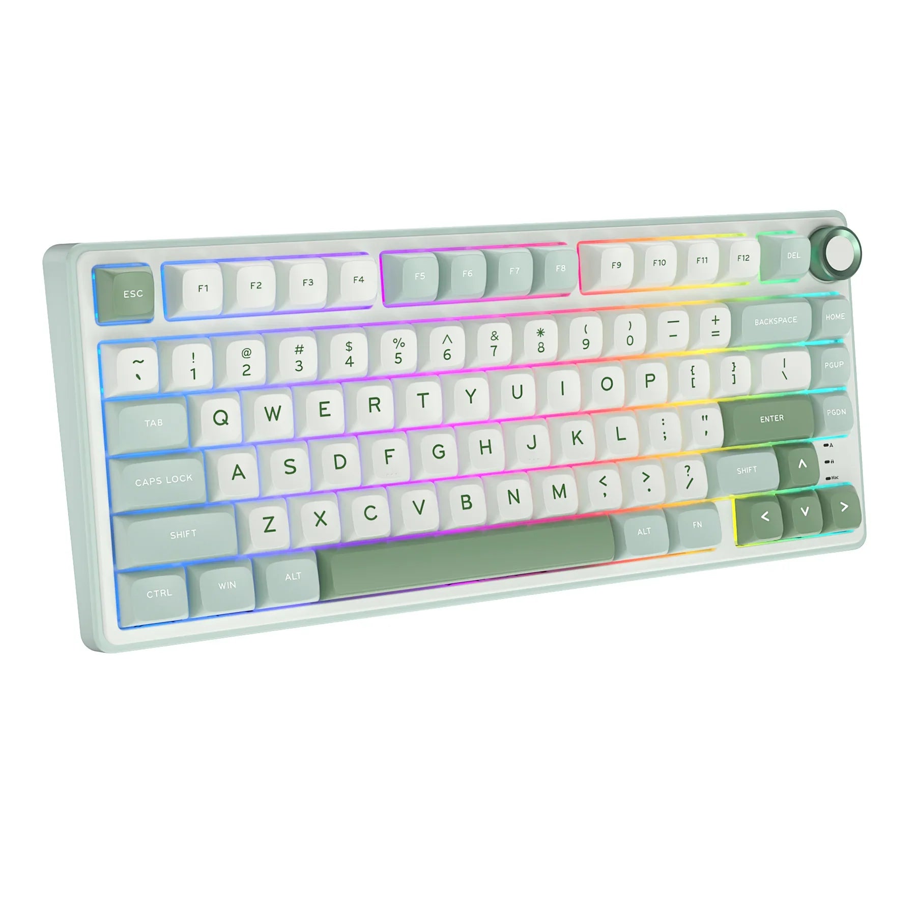 mechanical gaming keyboard with rotary knob and compact layout