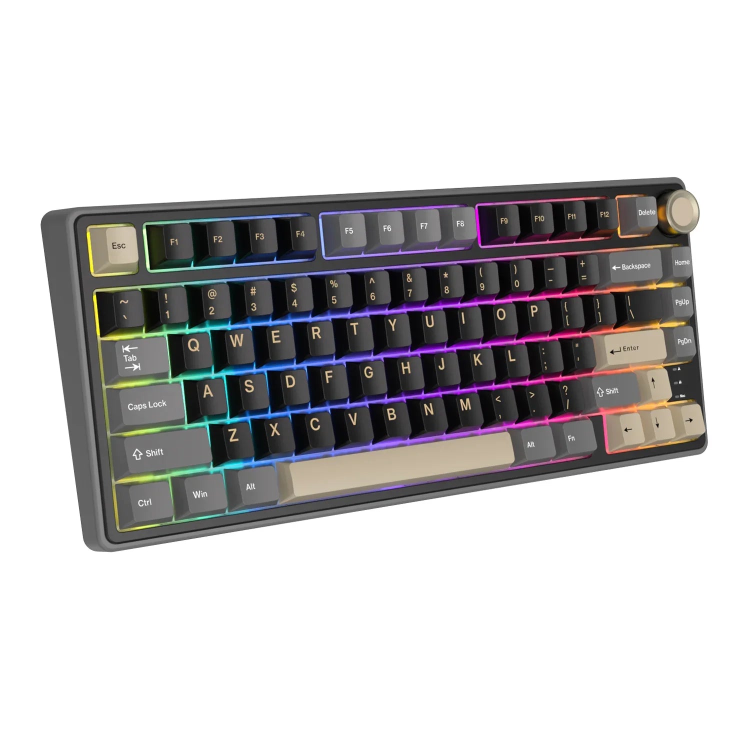 mechanical gaming keyboard with rotary knob and compact layout