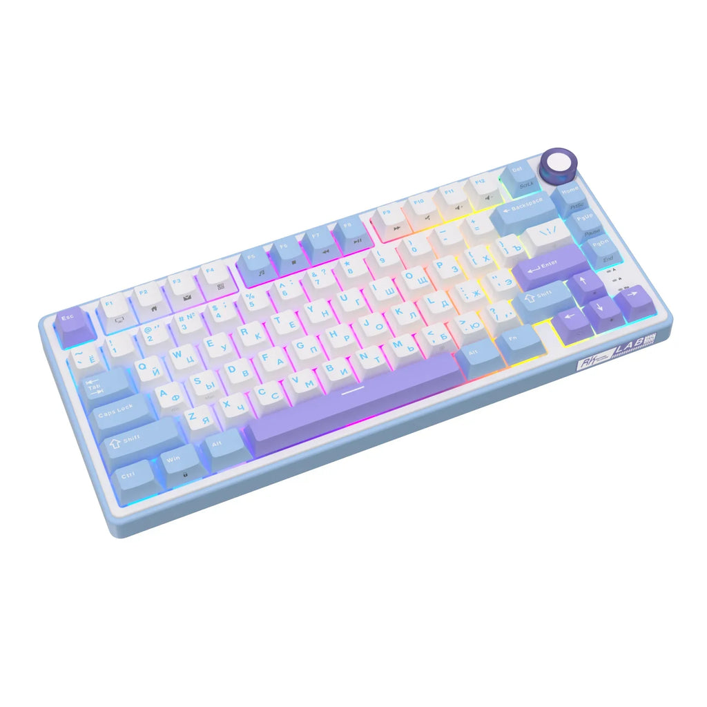 mechanical gaming keyboard with rotary knob and compact layout