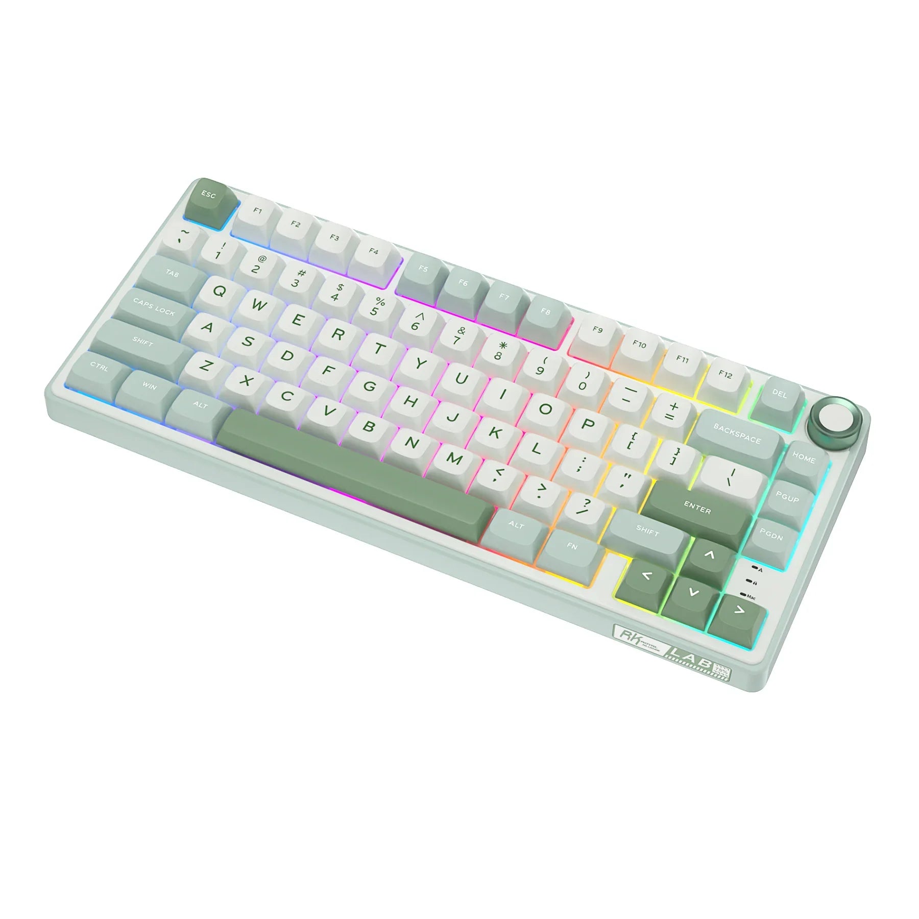 mechanical gaming keyboard with rotary knob and compact layout