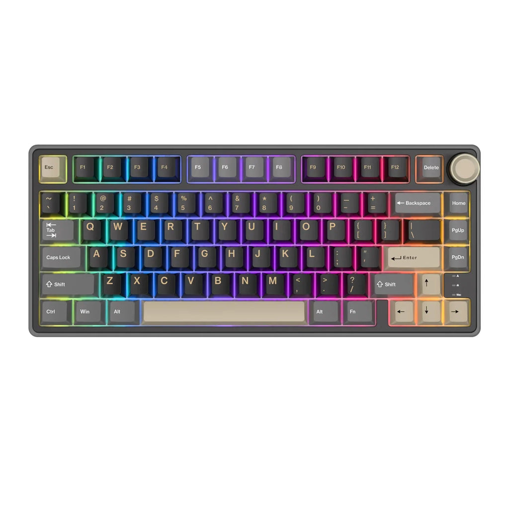 mechanical gaming keyboard with rotary knob and compact layout