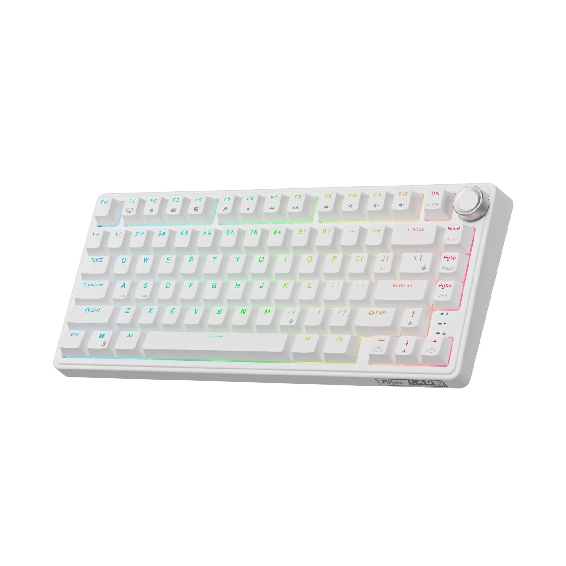 mechanical gaming keyboard with rotary knob and compact layout