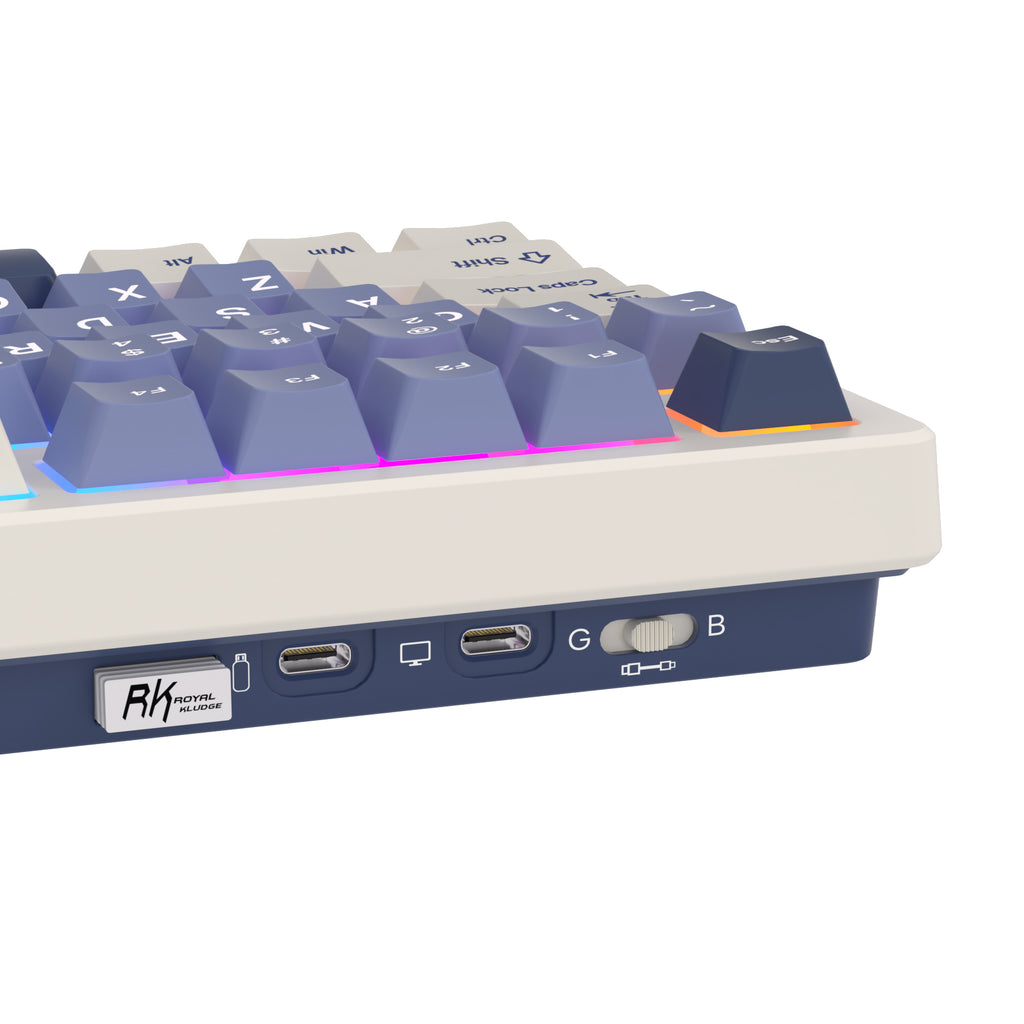 Mechanical gaming keyboard with digital display and yellow accents
