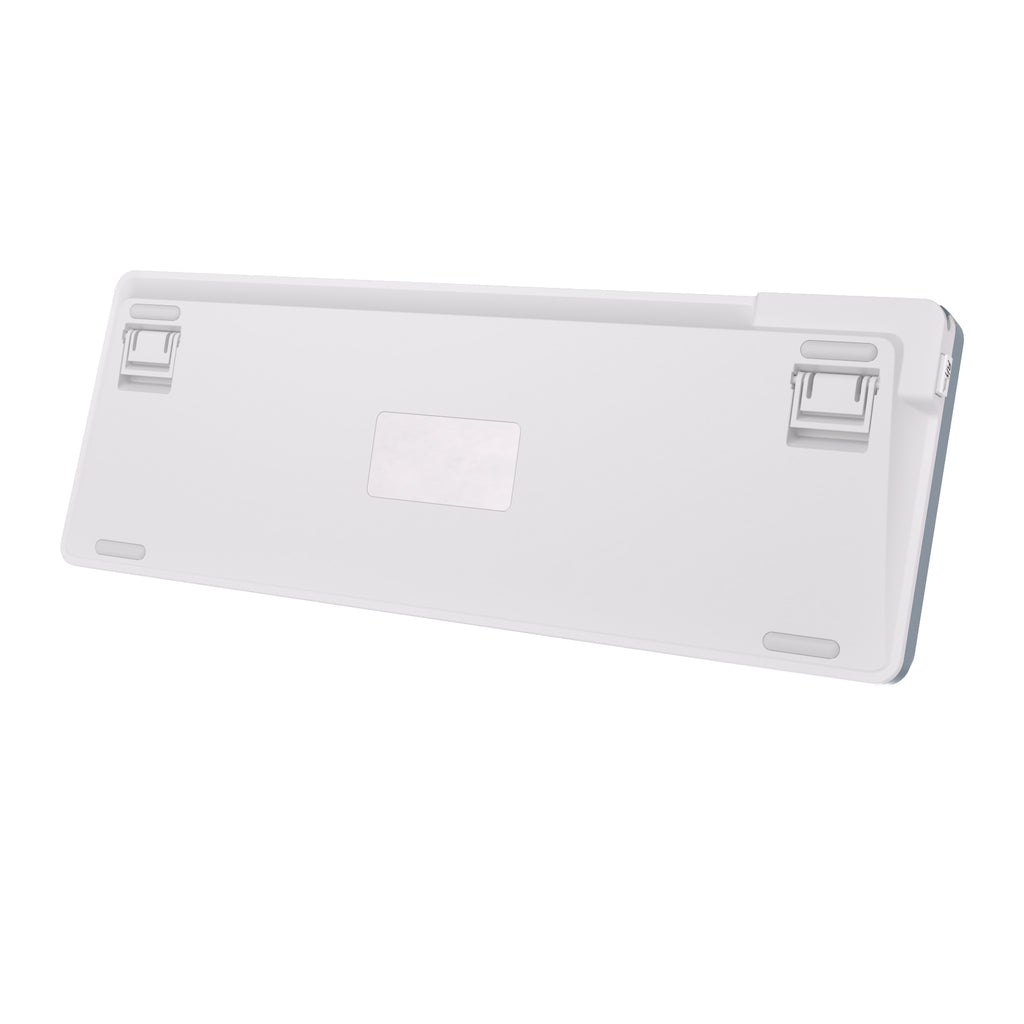 Mechanical gaming keyboard with digital display and yellow accents