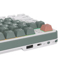 Mechanical gaming keyboard with digital display and yellow accents